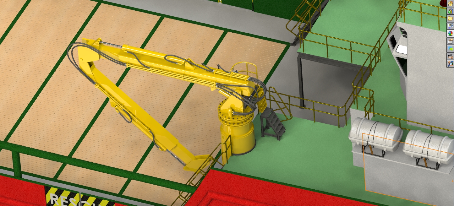 拖船船舶起重机吊机